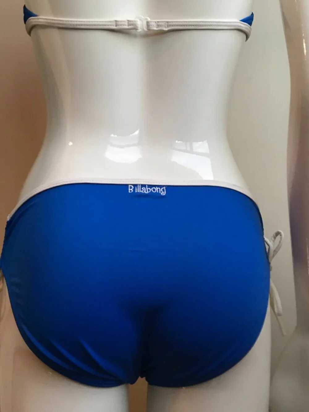 Billabong Girls swimwear blue floral patch and logo bikini